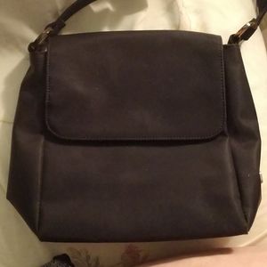 Black satiny shoulder bag